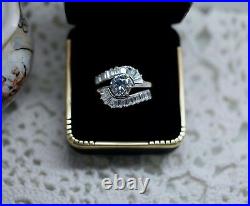 Art Deco Vintage Jewelry Ring White Sapphires Antique Jewellery Size J1/2