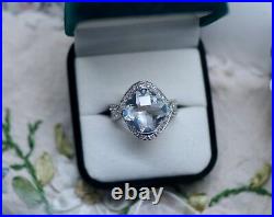 Art Deco Vintage Jewelry Ring White Sapphires Antique Jewellery Size R1/2