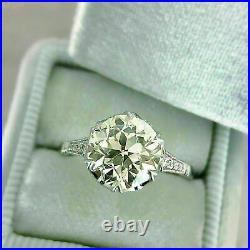 Art Deco Vintage Milgrain Engagement Ring 2.03 Ct Round Diamond 14K White Gold