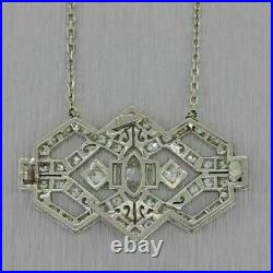 Art Deco Vintage Multi Shape Lab Created Diamond Engagement 925 Silver Pendant