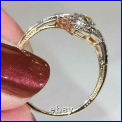 Art Deco Vintage Oval Cut White Diamond Antique Engagement Ring 925 Silver jHu5