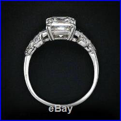 Art Deco Vintage Ring Engagement Wedding Ring Sapphire 2.1 Ct Diamond 925 Silver