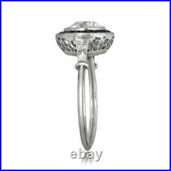 Art Deco Vintage Round Cut Diamond Antique Engagement Ring 925 Silver