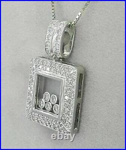 Art Deco Vintage Stunning Engagement Pendant 14K White Gold Over 1.3 Ct Diamond