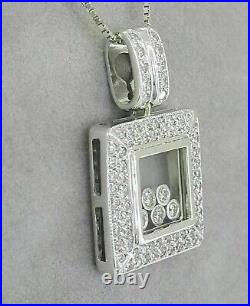 Art Deco Vintage Stunning Engagement Pendant 14K White Gold Over 1.3 Ct Diamond