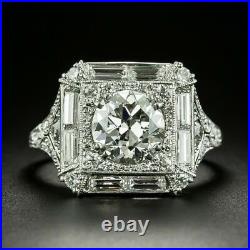 Art Deco Vintage Style 2.40Ct Created Diamonds Women Ring 14K White Gold Finish