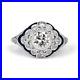 Art Deco Vintage Style 2Ct Lab Created Diamond &Sapphire Wedding 925 Silver Ring