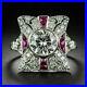 Art Deco Vintage Style 3.20 Ct Lab Created Round White Diamond Engagement Ring