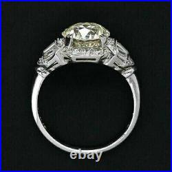 Art Deco Vintage Style 3.25 Ct Round Cut Lab Created Diamond 925 Silver Ring