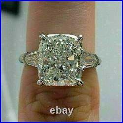 Art Deco Vintage Style Cushion Lab Created Diamond Engagement 925 Silver Ring