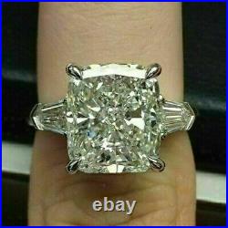 Art Deco Vintage Style Cushion Lab Created Diamond Engagement 925 Silver Ring
