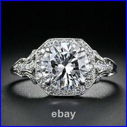 Art Deco Vintage Style Lab-Created 3.40 Ct Round Cut Diamond Wedding Ring