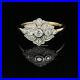 Art Deco Vintage Style Lab Created Diamond Engagement Wedding Gold Finish Ring