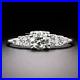 Art Deco Vintage Style Round Lab Created Diamond 925 Silver Engagement Ring