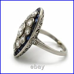 Art Deco Vintage Style Simulated Diamond 14k White Gold Filled Engagement Ring