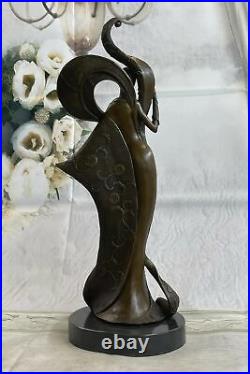 Art Deco Vintage Theater Jazz Singer Actress Dancer Bronze Marble Statue Artwork