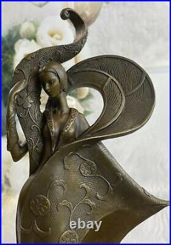 Art Deco Vintage Theater Jazz Singer Actress Dancer Bronze Marble Statue Artwork