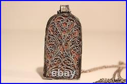 Art Deco Vintage Unique Beautiful Christian Hand Made Silver Pendant Icon+chain