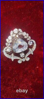 Art Deco vintage style Queen Elizabeth II Cullinan VII heart brooch for wedding