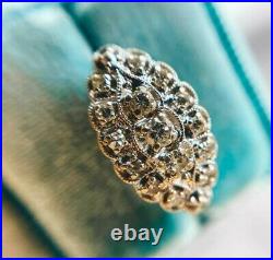 Art Engagement Antique Ring 925 Silver 0.52 Ct Simulated Diamond