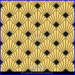 Art deco vintage Removable wallpaper yellow and black wall mural photo