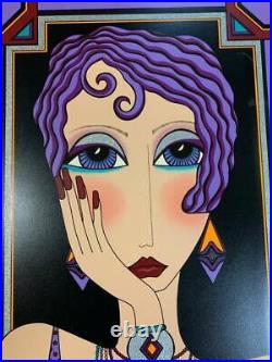 Audrey Cohle''Purple Passion'' Serigraph Signed and Numbered Art Deco Vintage