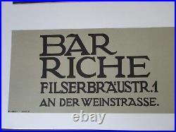 Bar Riche Vintage Fine Art Deco Poster Lithograph Hans Rudi Erdt S2
