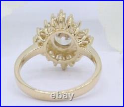 Certified Starburst Art Deco Vintage Wedding Engagement Ring 14k Yellow Gold