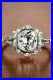 Cushion Simulated Diamond Vintage Art Deco Engagement Ring 14k White Gold Plated