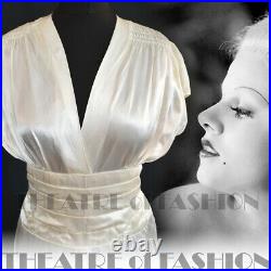 DRESS 30s WEDDING SILK VINTAGE 20s 40s SATIN BALLGOWN GATSBY DECO VAMP GODDESS