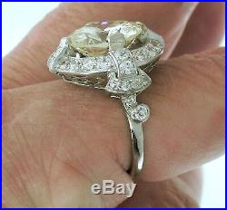 Diamond Engagement RingArt Deco Platinum 6.07ct Diamond Ring, Circa 1915