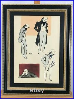 Edmond Rostand Georges Goursat SEM Vintage Art Deco Lithograph Caricatures Print