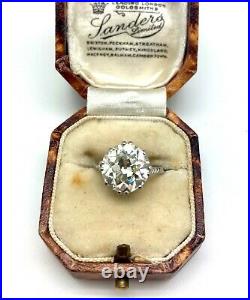 Estate Art Deco 5.03 Ct. Old European Cut Diamond Platinum Engagement Ring