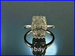 Estate Perfect Vintage Art Deco Ring 1.1CT Simulated Diamond 14K White Gold Over