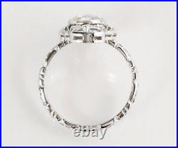 Filigree Openwork 2.36 Carat Round Cut Lab-Created Diamond Vintage Art Deco Ring