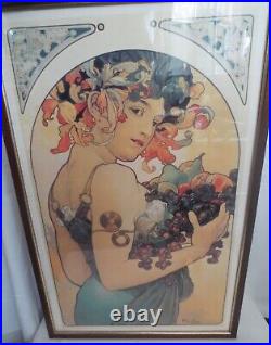 Fruit 1897 Art Nouveau Mucha Vintage Poster Print Framed Art Wall Decor Italy