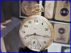 Genuine Rolex Antique Vintage Solid Gold Art Deco 1927-8 Pocket Watch Working