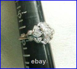 Gorgeous Art Deco Platinum Diamond Engagement Ring Sz 5.75- 6 Antique Vintage