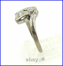 Incredible Art Deco Vintage Engagement Ring 2.2 Ct Diamond 14K White Gold Plated