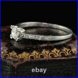 Incredible Vintage Art Deco Engagement Ring 1.62 Ct Diamond 14 White Gold Over