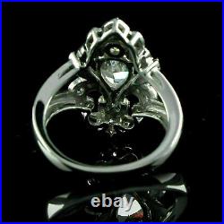 Incredible Vintage Art Deco Engagement Ring 14K White Gold Over 2.01 Ct Diamond
