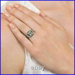 Incredible Vintage Art Deco Ring 14k White Gold Plated 2.41 Ct Simulated Diamond