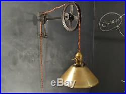 Industrial Lighting Vintage Pulley Lamp Steampunk Sconce Light Art Deco