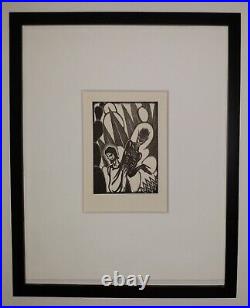 JAMES COLBERT REID (1907-1989) Original Vintage Art Deco Woodcut TEMPTATION