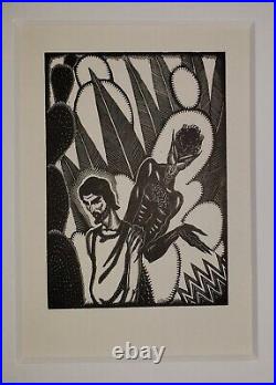 JAMES COLBERT REID (1907-1989) Original Vintage Art Deco Woodcut TEMPTATION