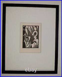 JAMES COLBERT REID (1907-1989) Original Vintage Art Deco Woodcut TEMPTATION