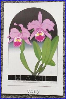 Ken Perry I'm a gift Orchid Unframed print in Silver Art Nouveau Vintage 16x24