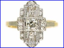 Lab-Created Diamond Art Deco Antique Vintage Engagement Ring 14K Yellow Gold FN