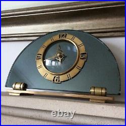Magnificent Art Deco Smiths Sectric Mirrored Glass & Brass Vintage Mantle Clock