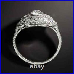 Magnificent Circa Vintage Art Deco Ring 14K White Gold Over 1.27 CT VVS1 Diamond